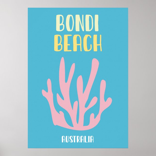 Australian Beach Poster - Mid-Century Modern Coast (Frente)