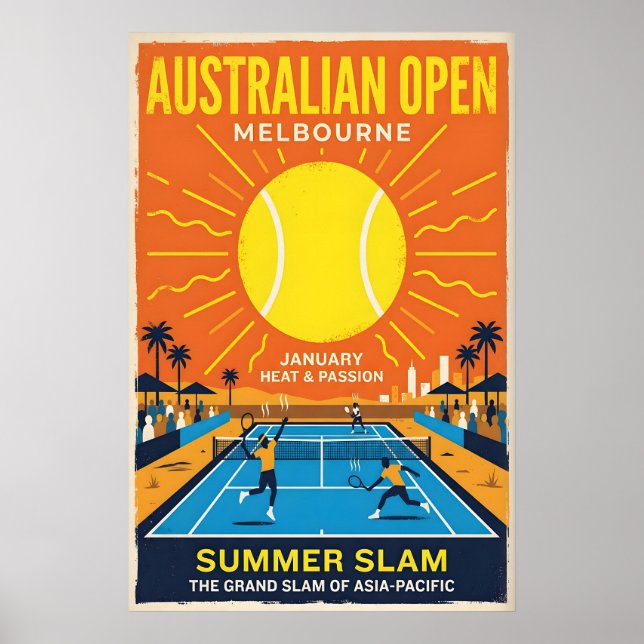 Australian Open Tennis Poster Summer Slam, Bold (Frente)