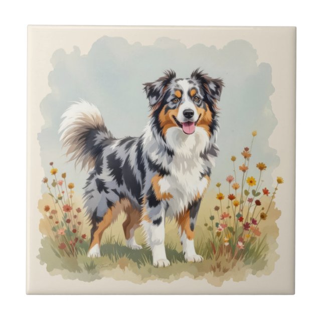Australian Shepherd Dog Merle Long Tail (Frente)