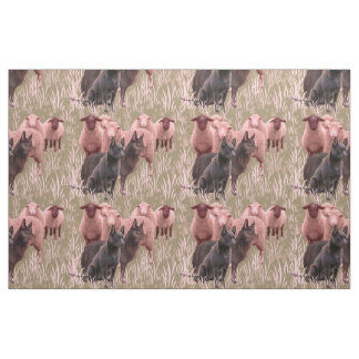 Australiano Kelpie com tecido de ovelhas
