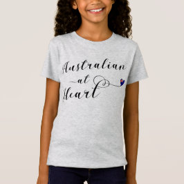 Australiano Na Camiseta Do Coração, Aus