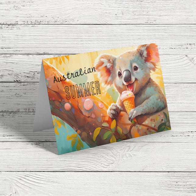 Australiano Summer, cartão koala personalizável (Criador carregado)