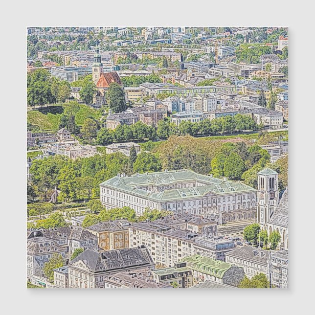 Áustria - desenho de Salzburgo 1 (Frente)