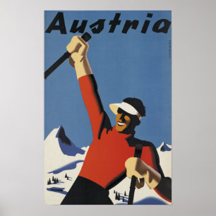 Áustria - poster das viagens vintage