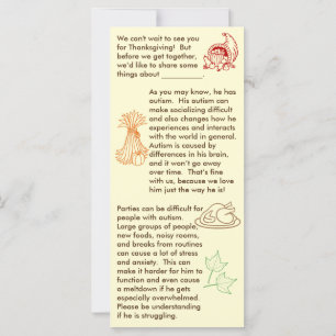 Autism Garoto de Ação de Graças