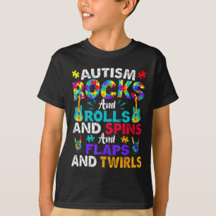 Autismo Balança E Rola Camiseta Divertida do Mês d