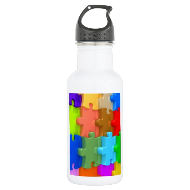 Autismo Consciência 3D Garrafa de Água com Quebra- (Frente)