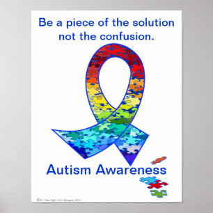 Autismo Consciência Arco-Íris Quebra-cabeça Poster