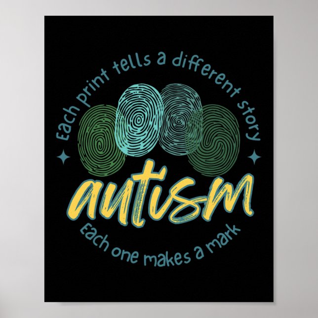 Autismo De Impressão Digital Cada Impressão Diz Um (Frente)