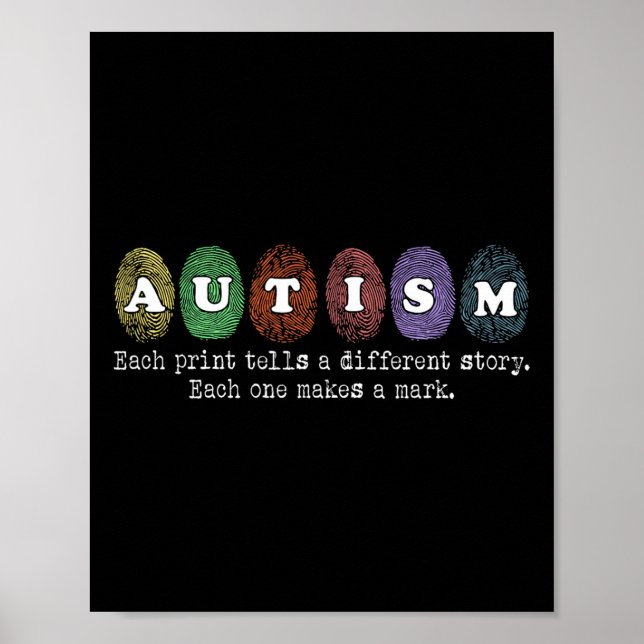Autismo De Impressão Digital Cada Impressão Diz Um (Frente)