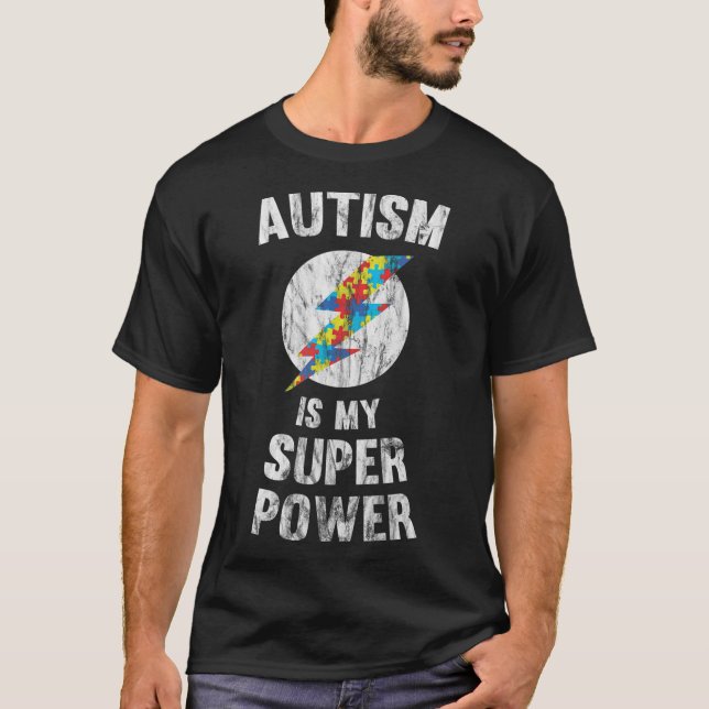 Autismo é minha camisa super poderosa (Frente)