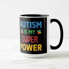 Autismo é minha caneca super poderosa