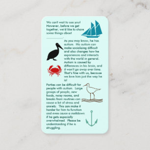 Autismo Juntar Cartão de visita