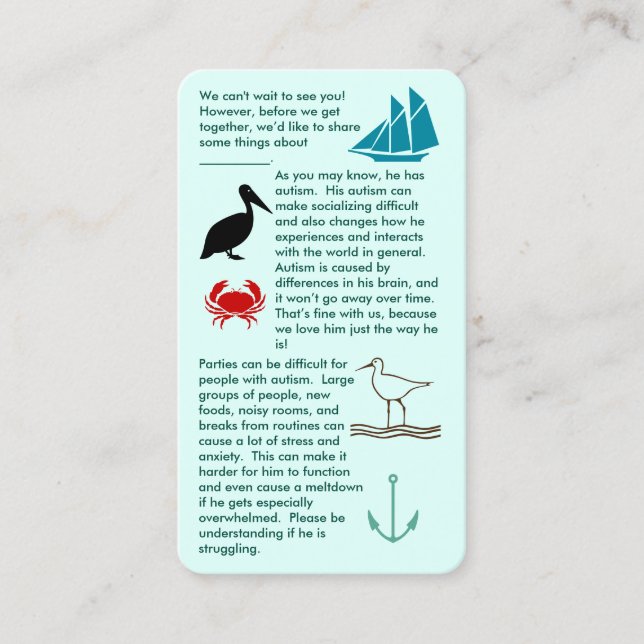 Autismo Juntar Cartão de visita (Frente)