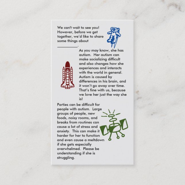 Autismo Juntar Cartão de visita (Frente)