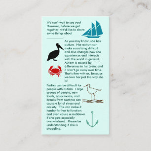 Autismo Juntar Cartão de visita