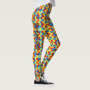 Autismo Leggings Quebra-cabeça Yoga exercícios C