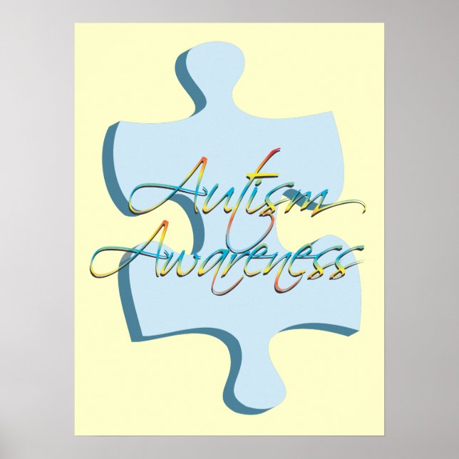 Autismo Sensibilização Quebra-cabeça Piece Poster  (Frente)