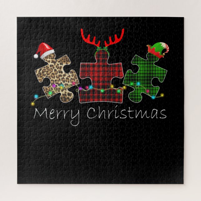 Autista | Feliz Natal Autismo Quebra-cabeça Piece (Vertical)