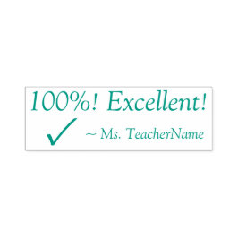 Auto Entintado "100%! Excelente!" Carimbo de Borracha do Professo