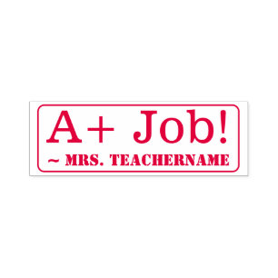 Auto Entintado "A+ Trabalho!" + Nome do Educador Carimbo