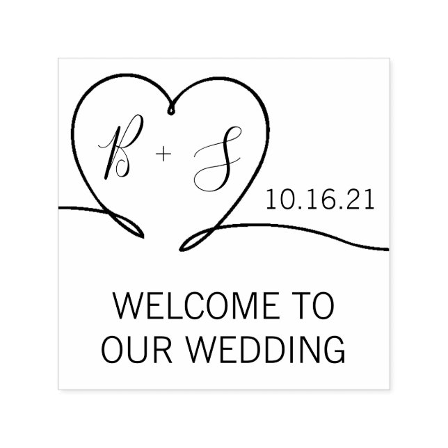 Auto Entintado Bem-vindo ao nosso Carimbo de Casamento (Design)