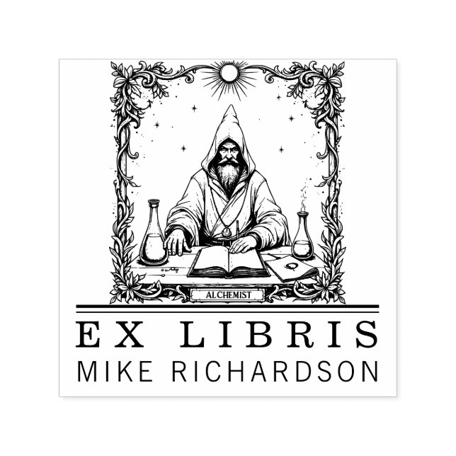 Auto Entintado Carimbo Alquimista Medieval (Design)