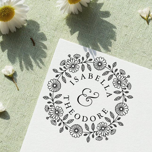 Auto Entintado Carimbo Automático de Coroa Floral Caprichosa para (Criador carregado)