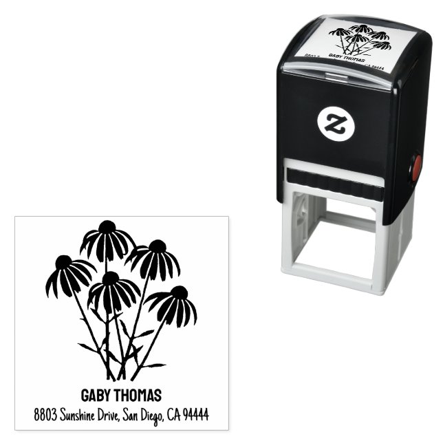 Auto Entintado Carimbo Automático de Equináceas Roxas (In Situ)