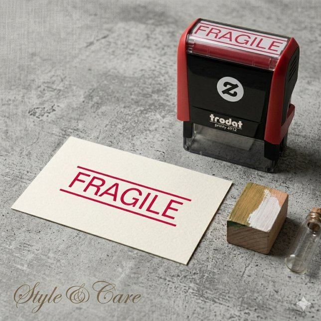 Auto Entintado Carimbo Automático de Manuseio Cuidadoso de Pacote (Self Inking Fragile Package Handling Care Stamp)