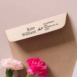 Auto Entintado Carimbo Automático de Nome e Endereço Minimalista 