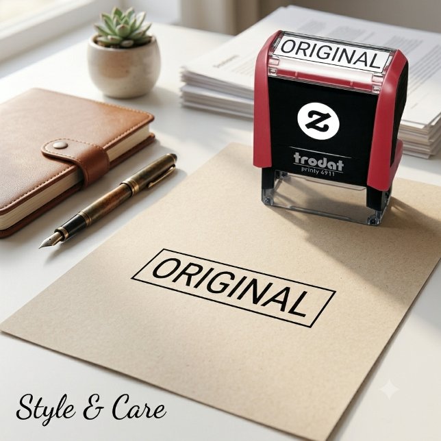 Auto Entintado Carimbo Automático de Texto Original Personalizado (Custom Original Text Self Inking Stamp for Office)