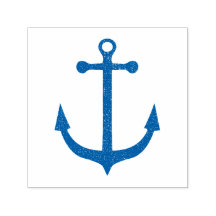 Carimbo Autometade Âncora Náutica Azul Grunge