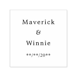 Auto Entintado Carimbo com autocolante com nome e data do Casal