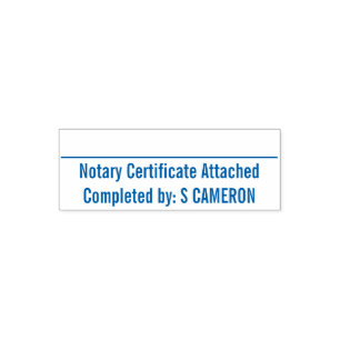 Auto Entintado Carimbo de Anexo do Certificado Notário