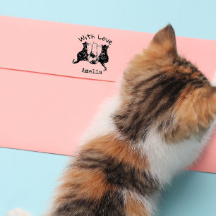 Auto Entintado Carimbo de auto-tinta Personalizado Com Amor Gato