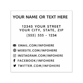 Auto Entintado Carimbo de Autocolagem de Informações de Contato d