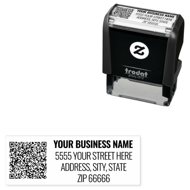 Auto Entintado Carimbo de Autocolagem do Código QR de Endereço Pe (In Situ)