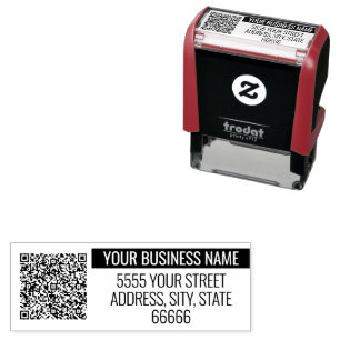 Auto Entintado Carimbo de Autocolagem do Código QR de Endereço Pe