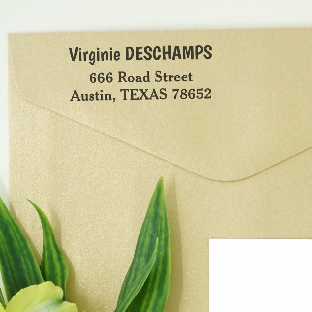 Auto Entintado Carimbo de Autocolagem do Endereço de Retorno Mini (Minimalist Return Address Self-inking Stamp)