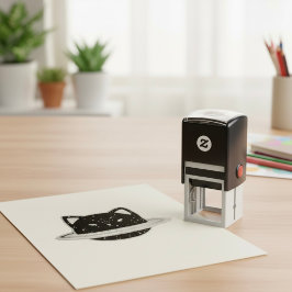 Auto Entintado Carimbo De Autocolante De Gato Planeta