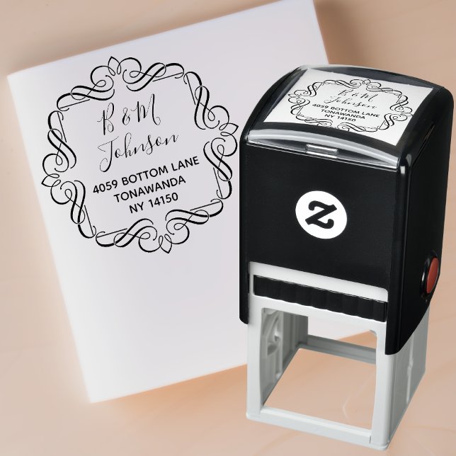 Auto Entintado Carimbo de Autodigitação do Endereço de Retorno da (Elegance Awaits: Customizable Family Return Address Stamp ✒️)