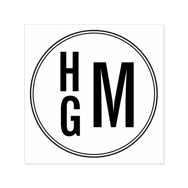 Auto Entintado Carimbo de autoimpressão monograma com três letras (Design)