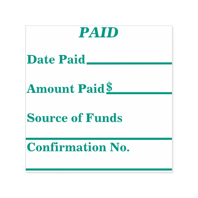 Auto Entintado Carimbo de Autoimpressão Pago com Informações de P (Design)