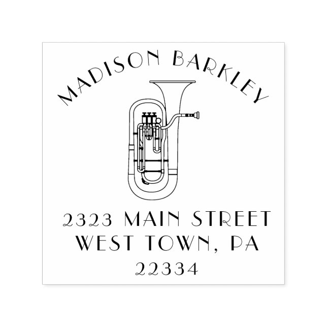 Auto Entintado Carimbo de Banda de Músicos Baritone (Design)