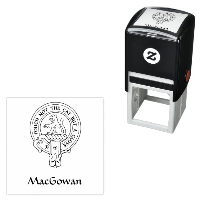 Auto Entintado Carimbo de borracha Clan MacGowan Crest (In Situ)