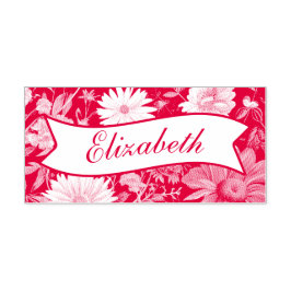 Auto Entintado Carimbo de Borracha com Autotoque de Nome Floral L