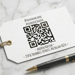 Auto Entintado Carimbo de Borracha de Código QR Personalizado