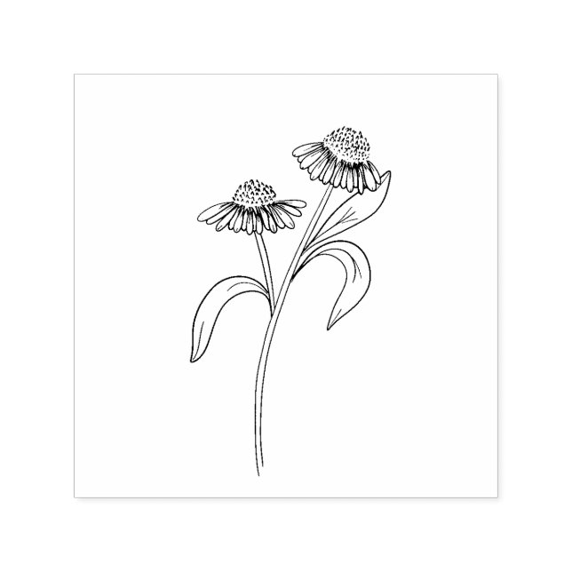 Auto Entintado Carimbo de Borracha de Echinacea (Design)