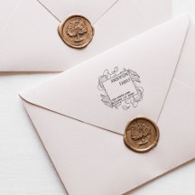 Carimbo de Borracha de Endereço de Retorno Floral